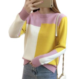 Autumn Winte Color Sweater Women Long Sleeve Jumper Sweater