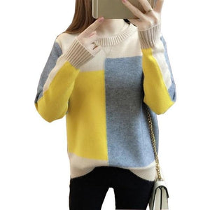 Autumn Winte Color Sweater Women Long Sleeve Jumper Sweater